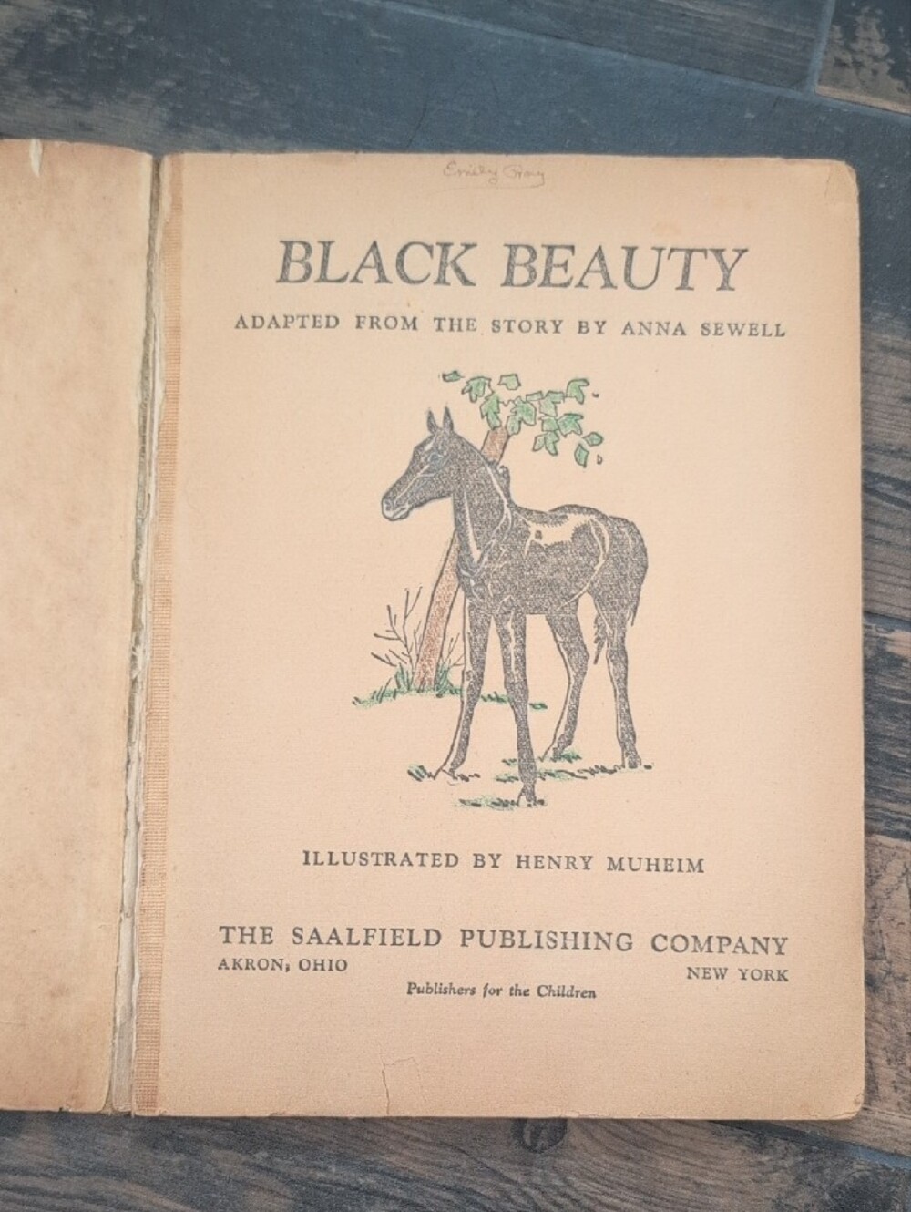 Black Beauty 1920's Vintage Antique Children Book Retro Cover Illustration Rare - Picture 2 of 14
